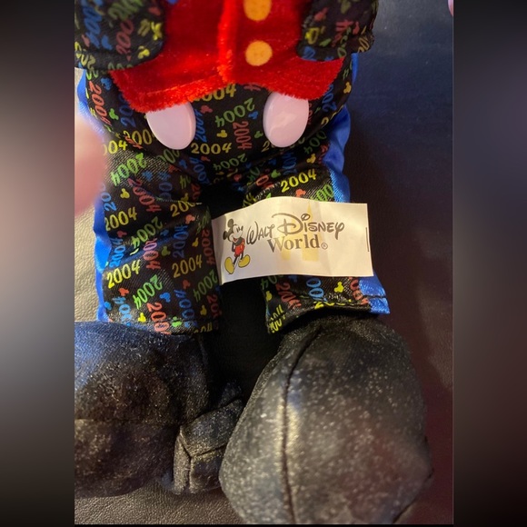 Walt Disney World Mickey Mouse Plush 2004 New Years Eve Mickey Bean Bag - Picture 8 of 12